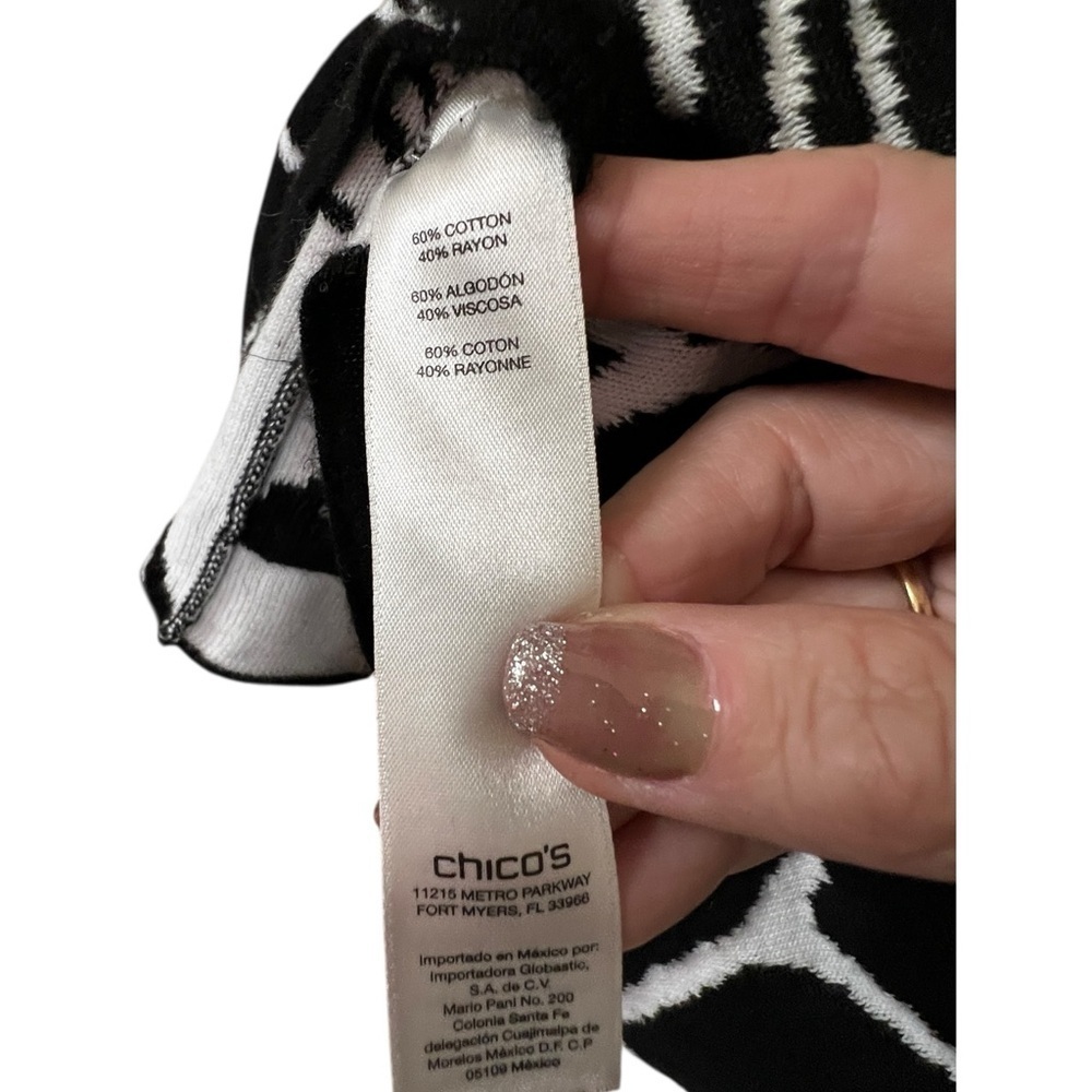 Chico's Monochrome zebra Striped Top - Picture 4 of 5